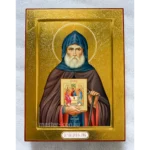 Икона Александра Свирского с чеканкой
